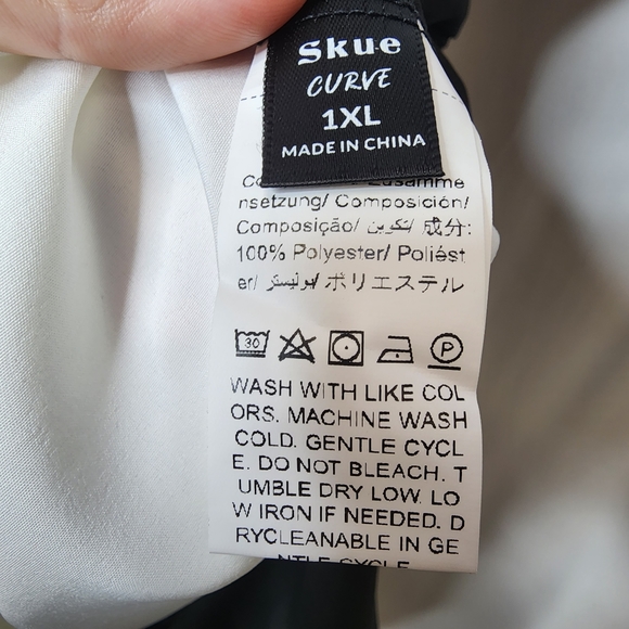 Skue Curve Sz 1XL Black & White Ruffle Sleeve Collar Neck Wrap Dress Tie Waist - Picture 16 of 16